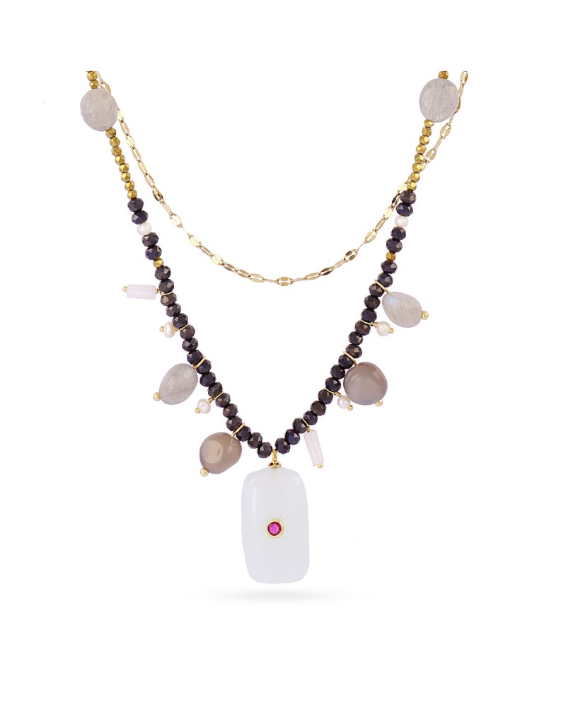 Collar doble piedra natural Anartxy