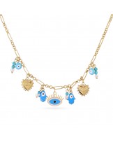 Collar charms amuletos acero Anartxty