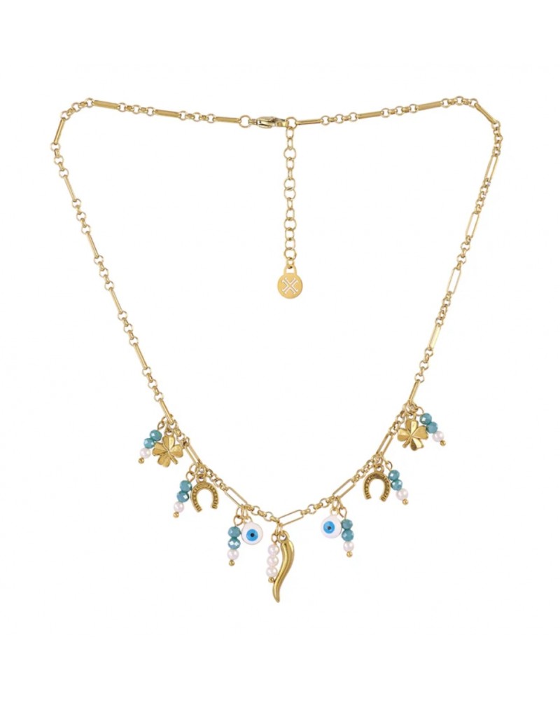 Collar charms amuletos acero Anartxty