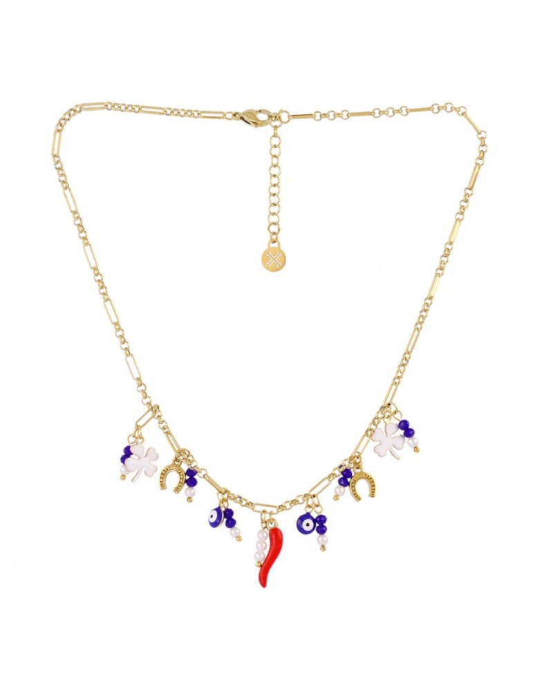 Collar charms amuletos acero Anartxty