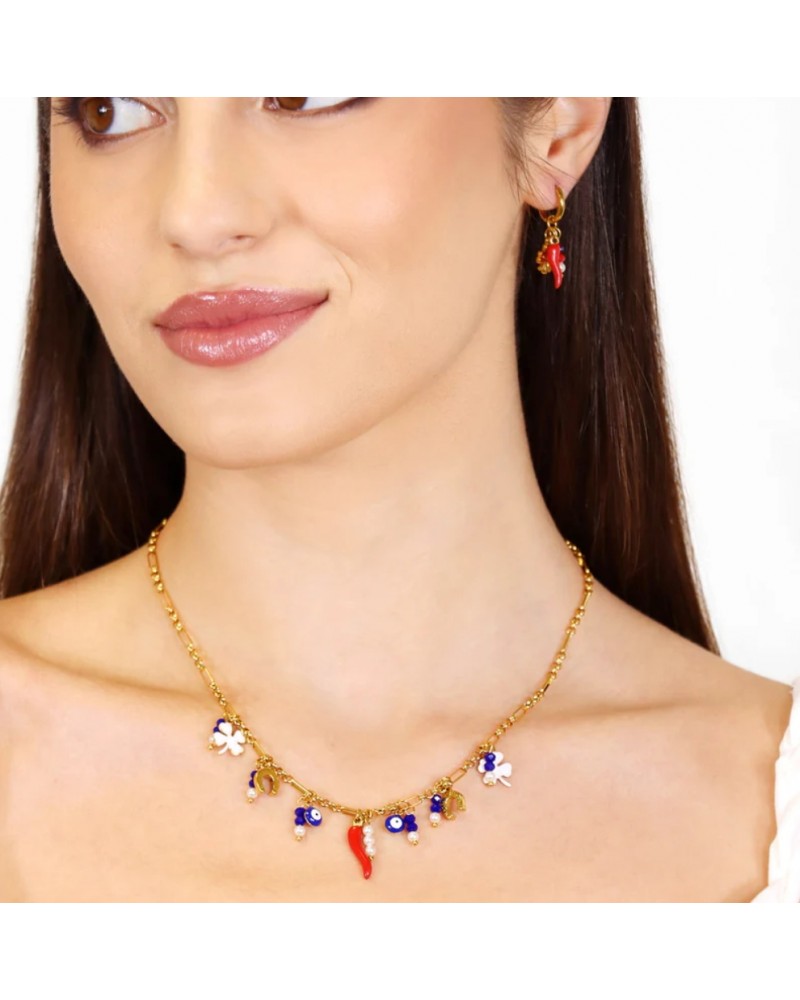 Collar charms amuletos acero Anartxty