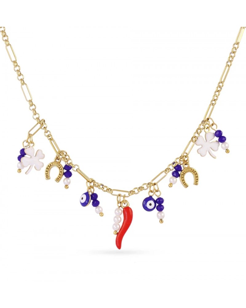 Collar charms amuletos acero Anartxty