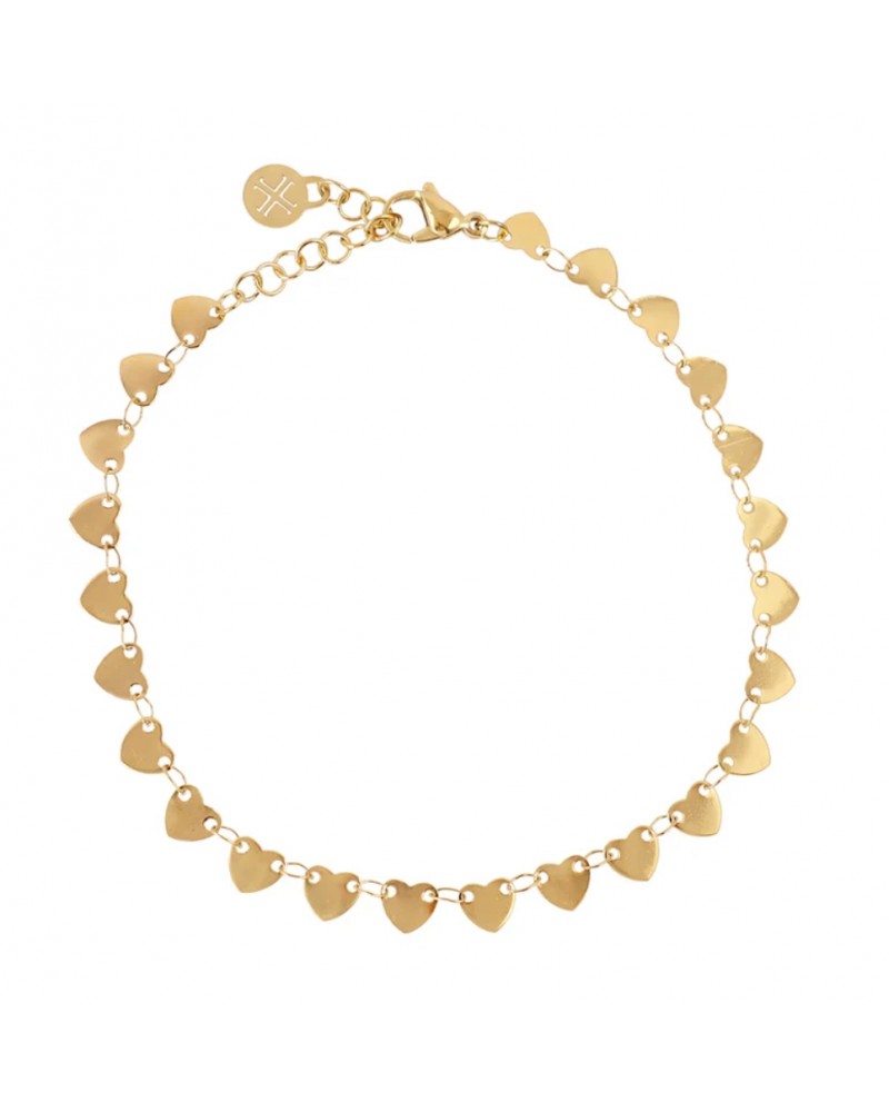 Tobillera corazones acero Anartxy