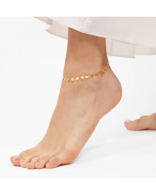 Tobillera corazones acero Anartxy