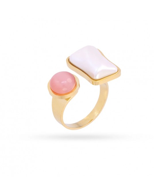 Anillo con piedra y perla Anartxy