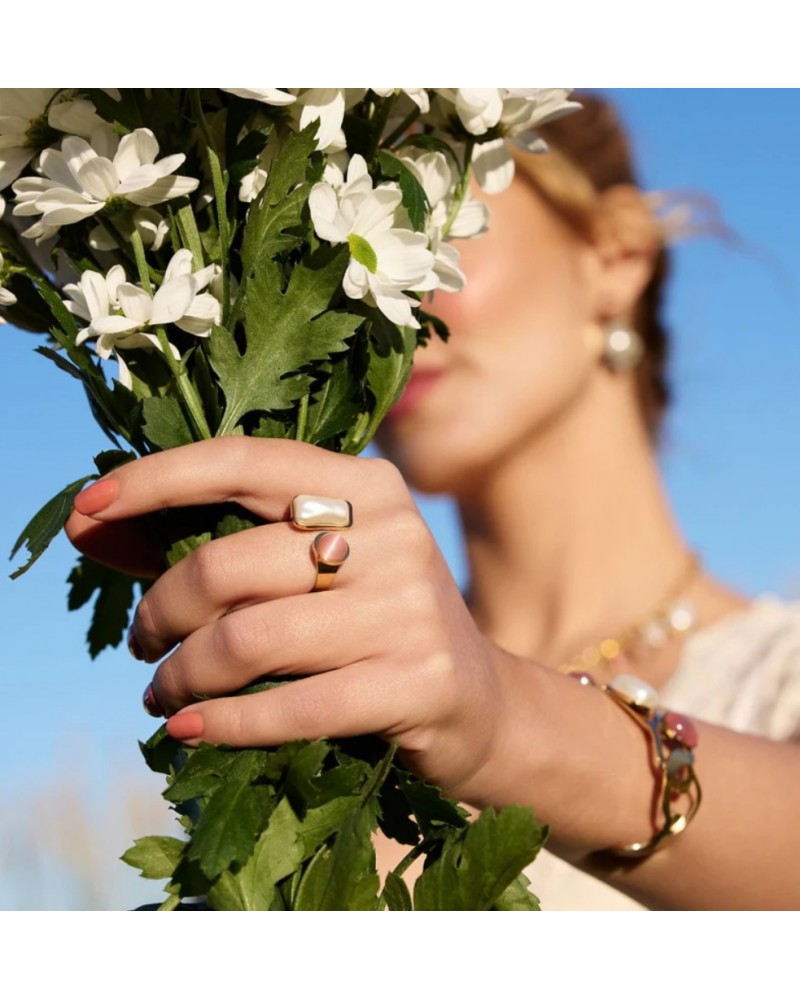 Anillo con piedra y perla Anartxy