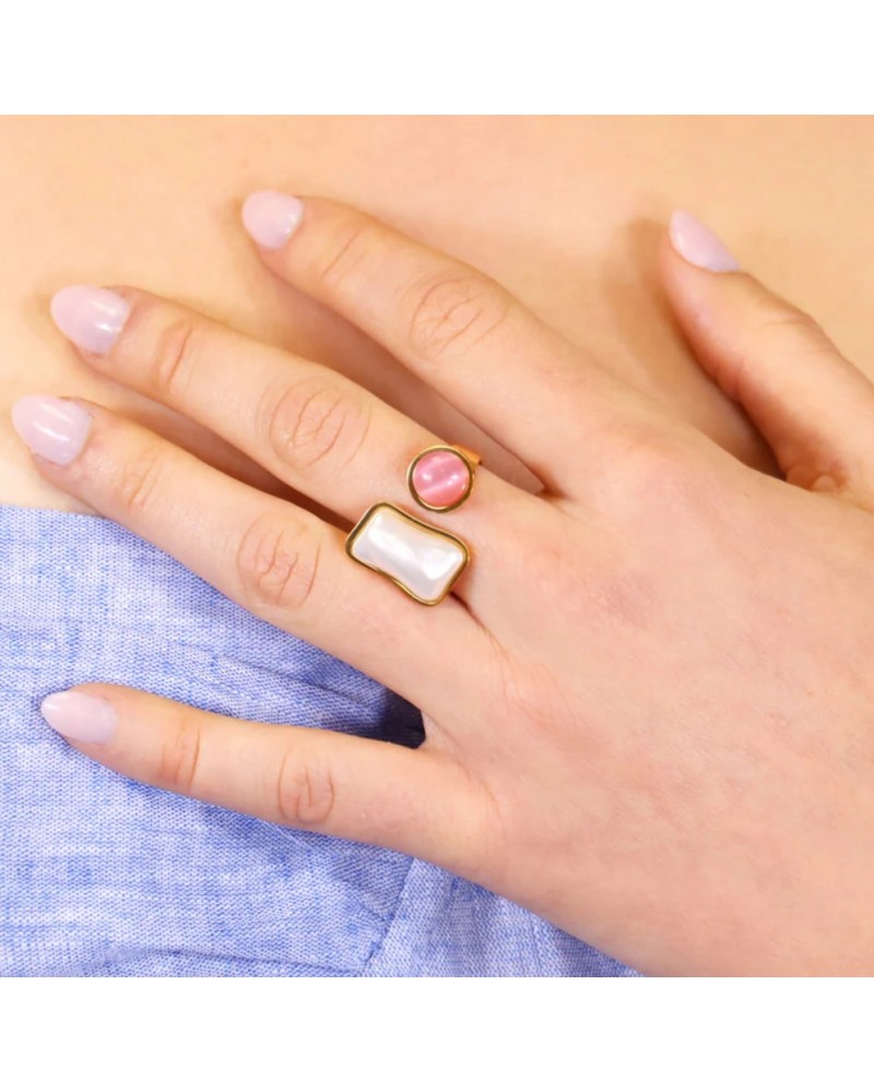 Anillo con piedra y perla Anartxy