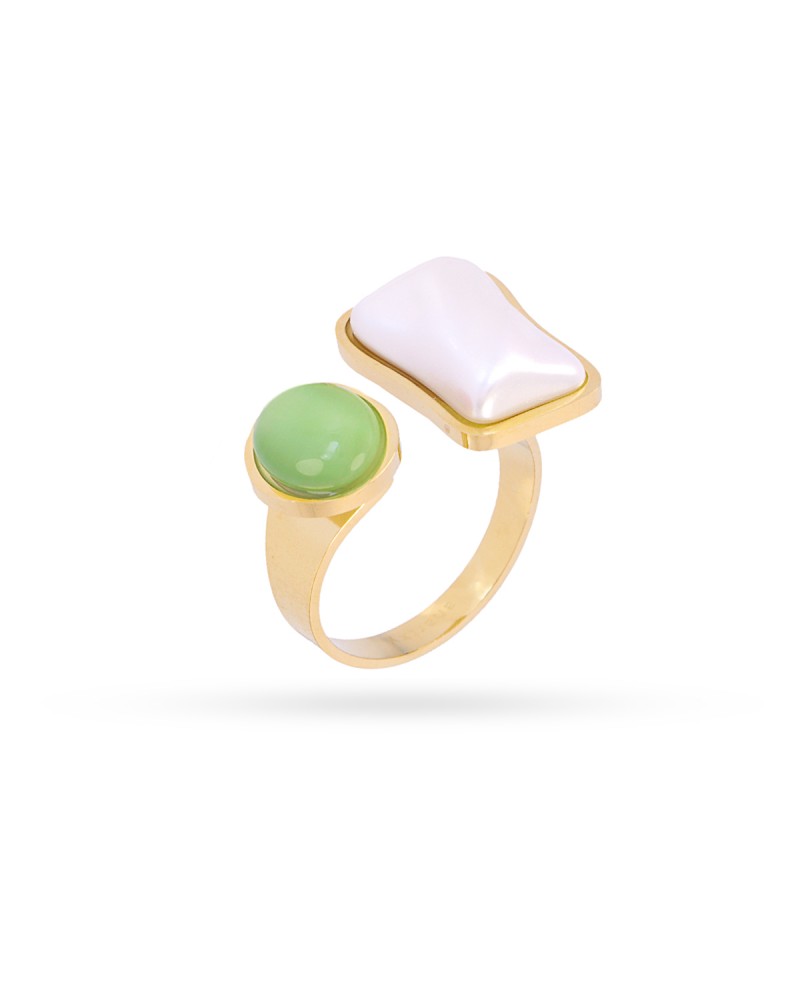 Anillo con piedra y perla Anartxy