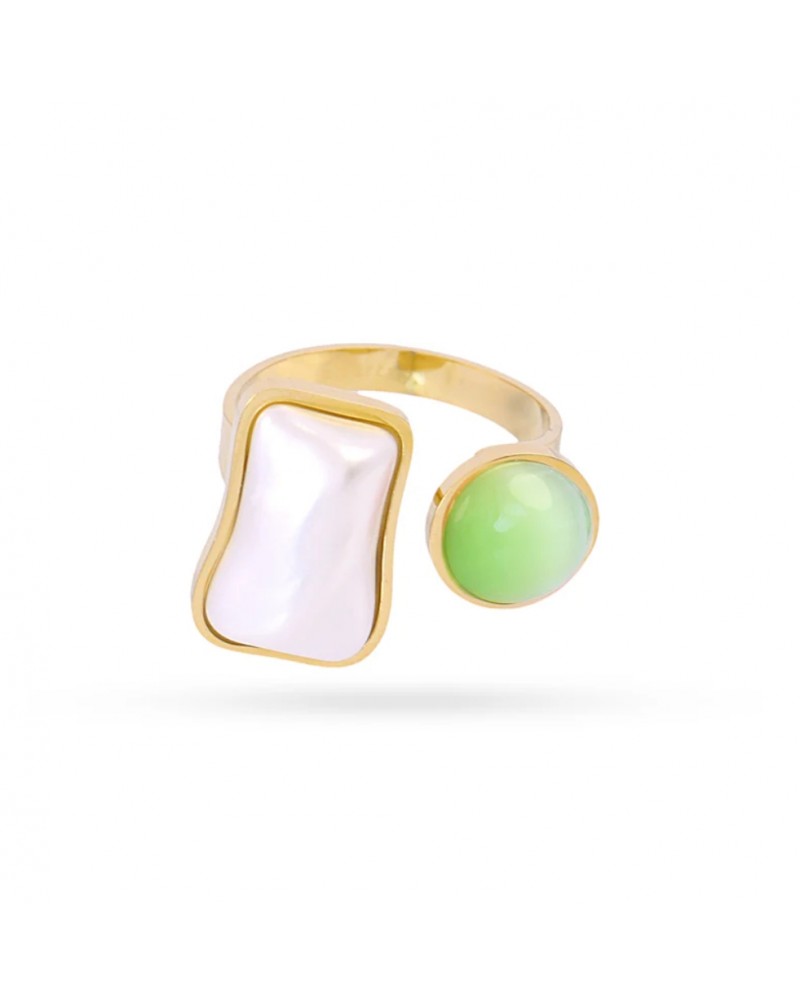 Anillo con piedra y perla Anartxy