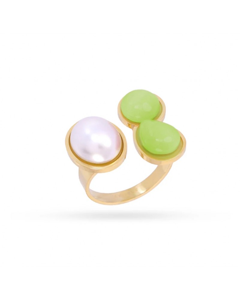 Anillo con piedras y perla Anartxy