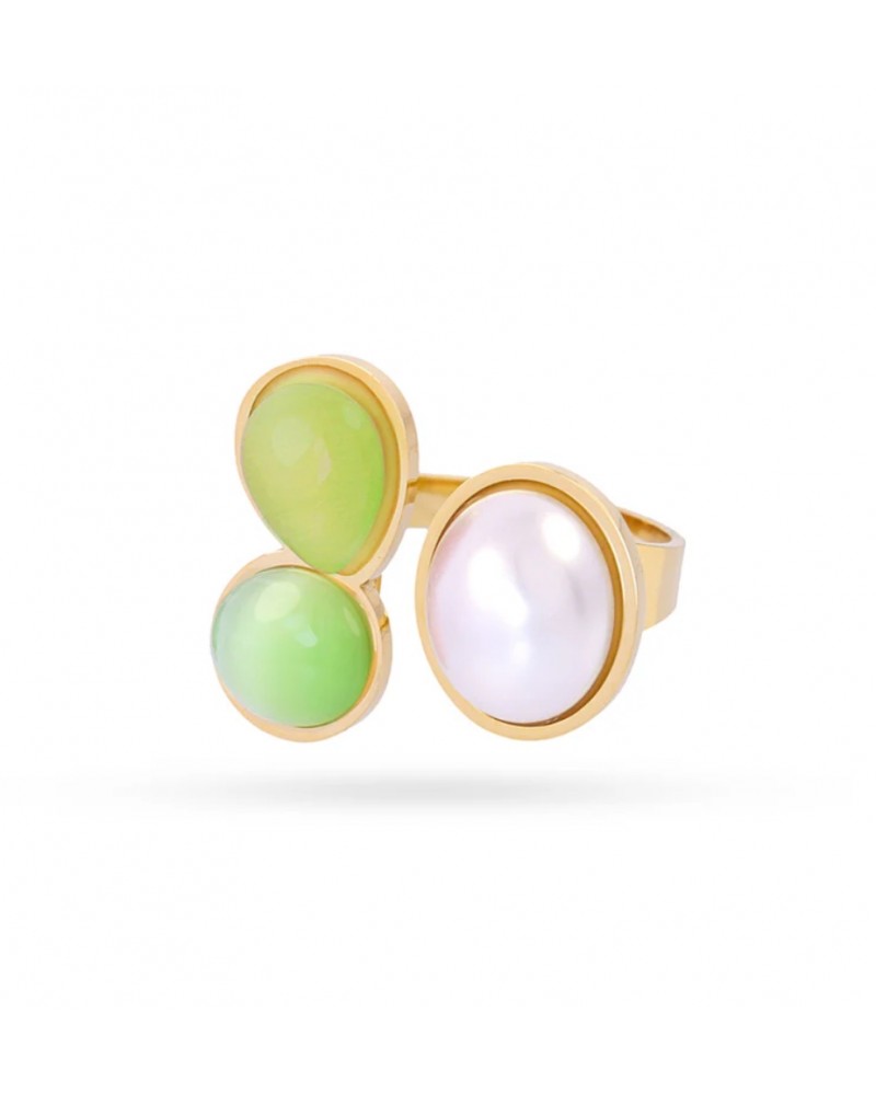 Anillo con piedras y perla Anartxy