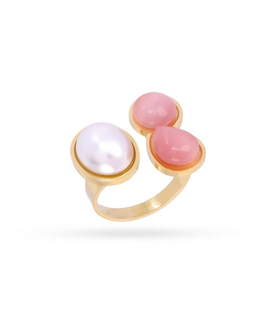 Anillo con piedras y perla Anartxy