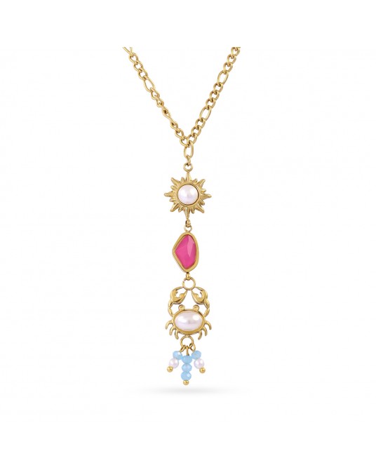 Collar cangrejo perlas acero Anartxty