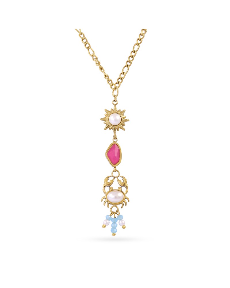 Collar cangrejo perlas acero Anartxty