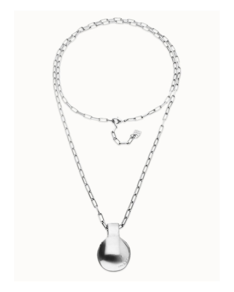 Collar largo con bola bañado en plata UNOde50