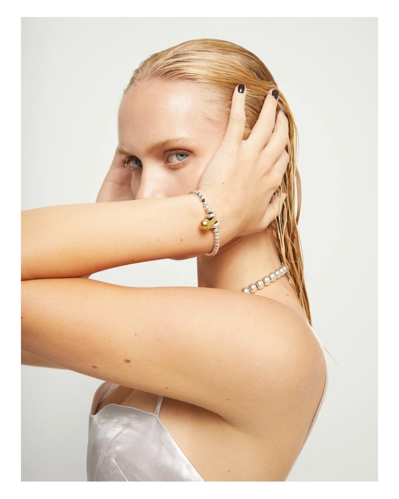 Pulsera esferas combi baño oro y plata UNOde50