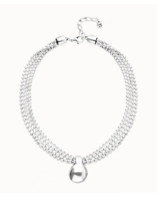 Collar corto con bola bañado en plata UNOde50