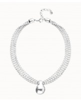 Collar corto con bola bañado en plata UNOde50