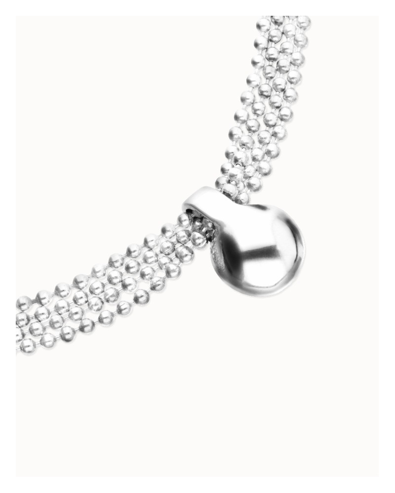 Pulsera con hilos plateados y esfera grande UNOde50