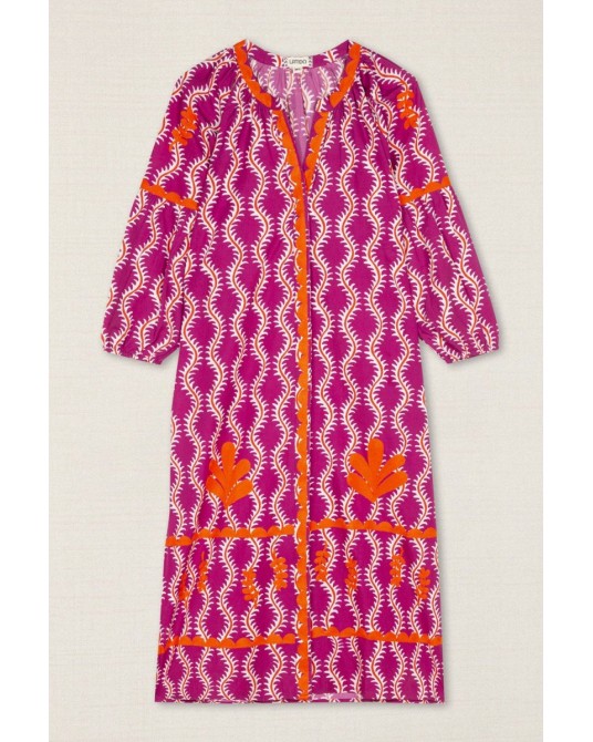 Vestido kurta ondas bordada Latido