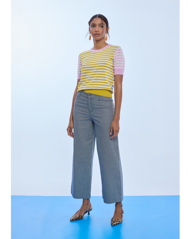 Pantalòn culotte rayas Lola Casademunt