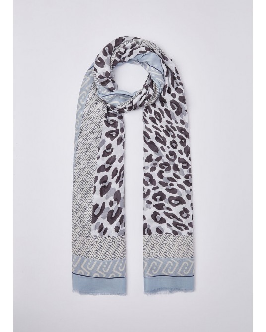 Pañuelo animal print azul Liujo