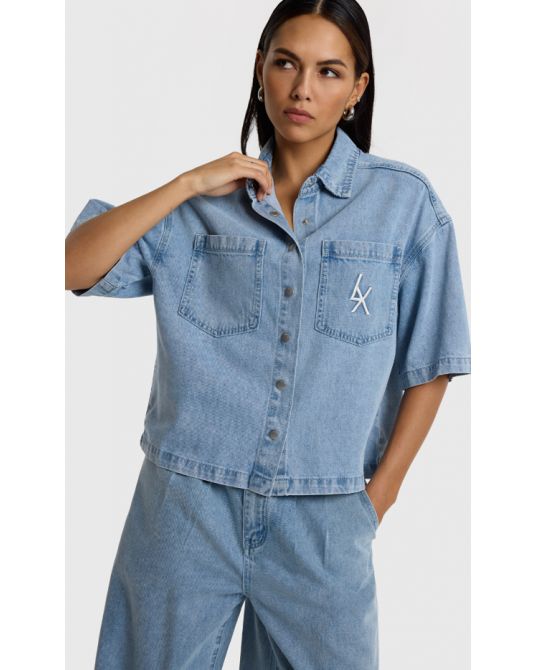 Blusa vaquera corta Alix The Label