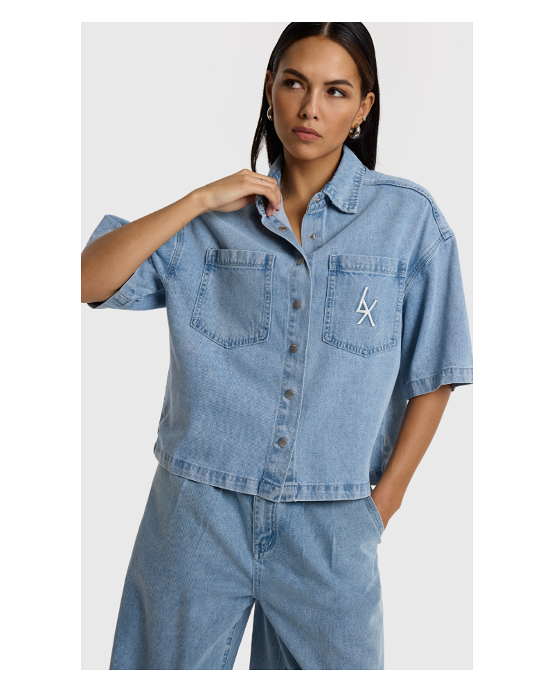 Blusa vaquera corta Alix The Label