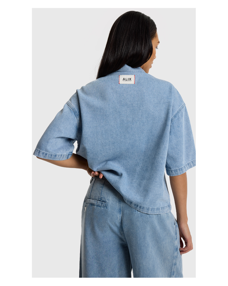 Blusa vaquera corta Alix The Label