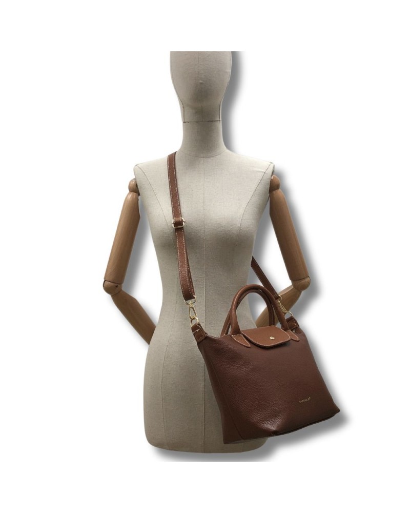 Bolso piel grabada con solapa Martina K