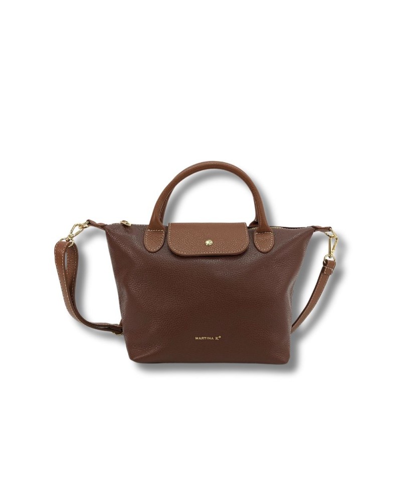 Bolso piel grabada con solapa Martina K