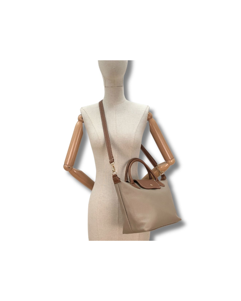 Bolso piel grabada con solapa Martina K