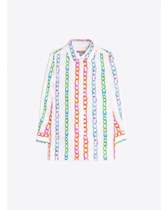 Camisa estampada cadenas seda Vilagallo