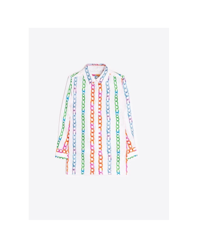 Camisa estampada cadenas seda Vilagallo