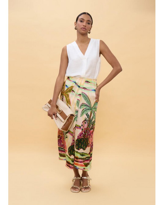 Falda estampado palmeras Lola Casademunt