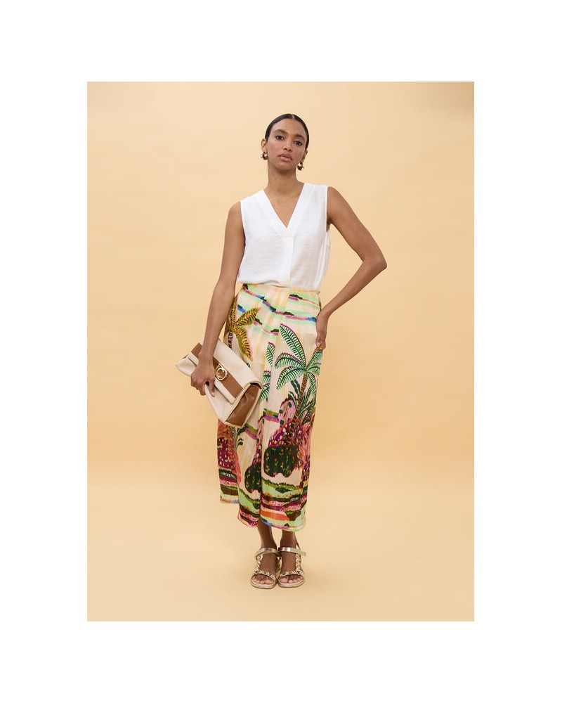 Falda estampado palmeras Lola Casademunt