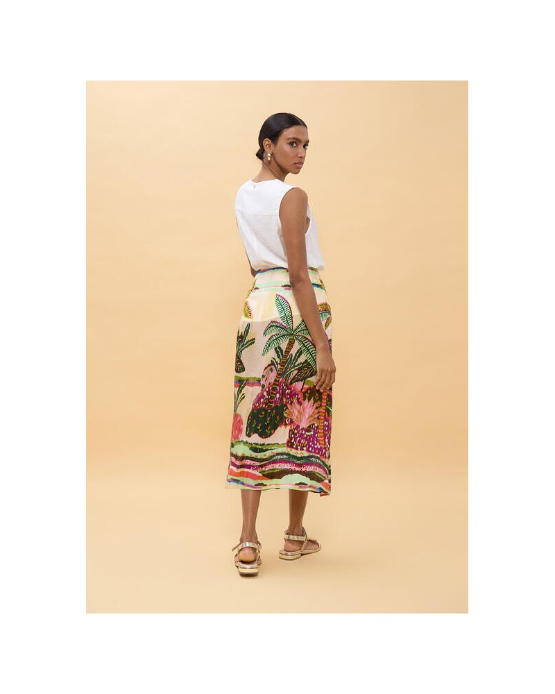 Falda estampado palmeras Lola Casademunt