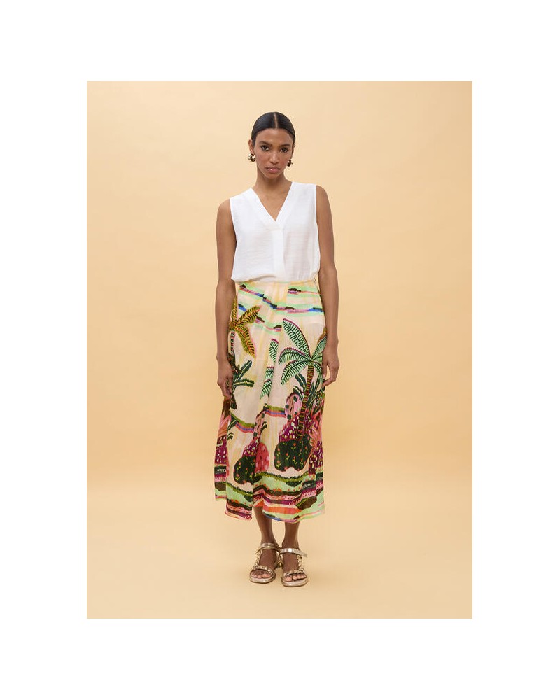 Falda estampado palmeras Lola Casademunt