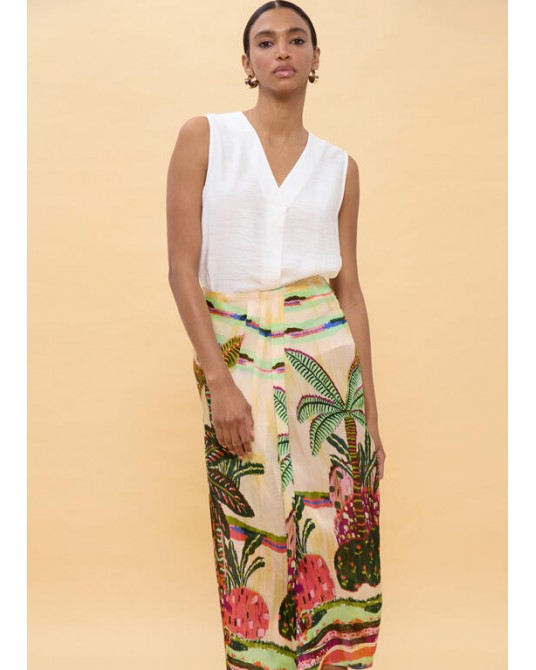 Falda estampado palmeras Lola Casademunt