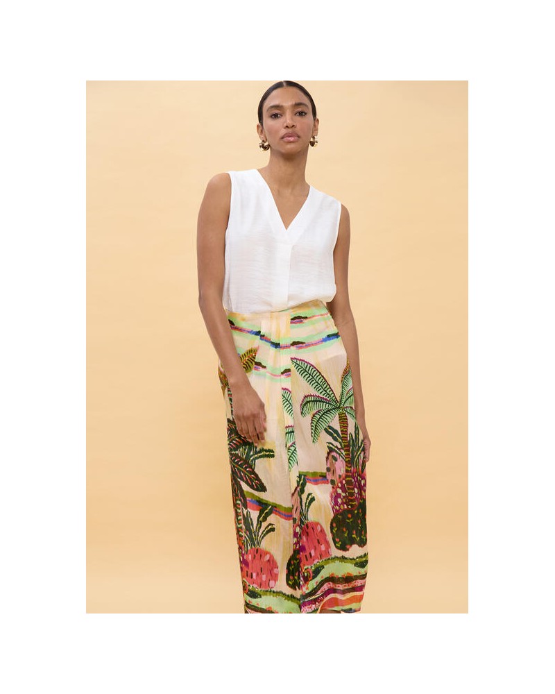 Falda estampado palmeras Lola Casademunt