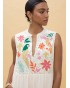 Vestido blanco bordado loros Lola Casademunt