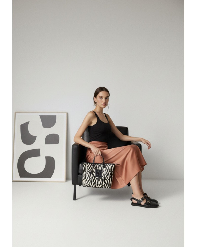 Bolso cebra piel vegana Noco