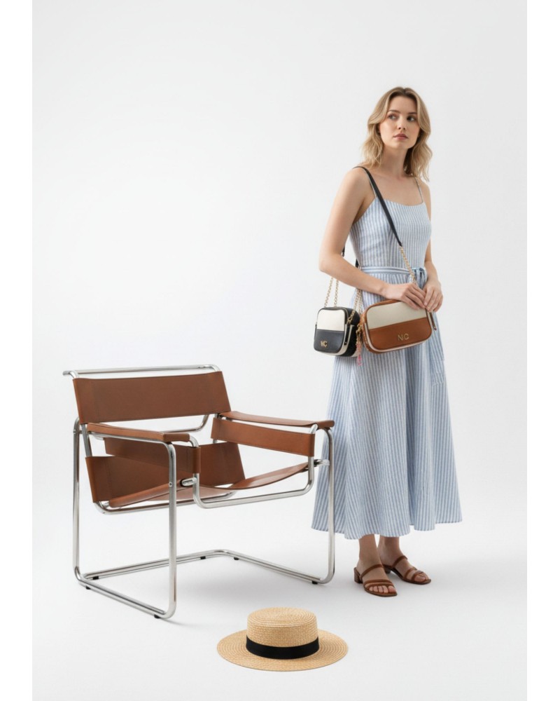 Bolso bandolera combinado piel vegana Noco