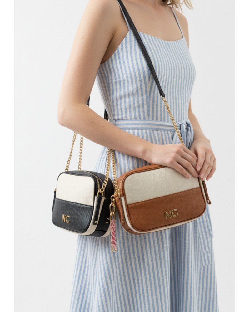 Bolso bandolera combinado piel vegana Noco