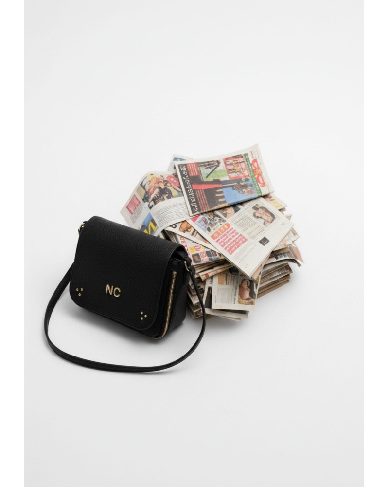 Bolso bandolera cremallera negro Noco