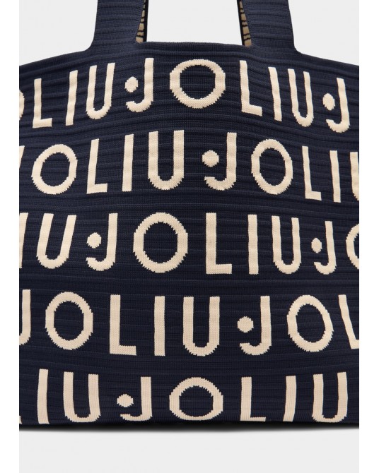 Bolso tote tejido logo Liujo