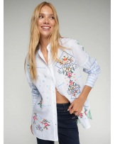 Camisa bordada cuello mao Vilagallo