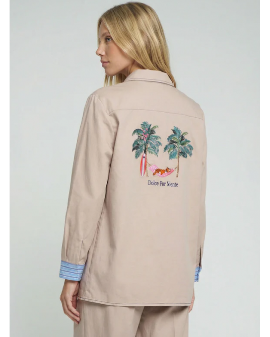 Chaqueta beis bordado espalda Vilagallo