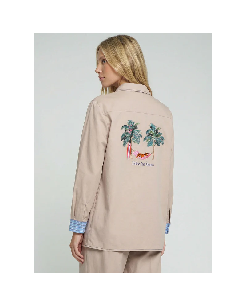 Chaqueta beis bordado espalda Vilagallo