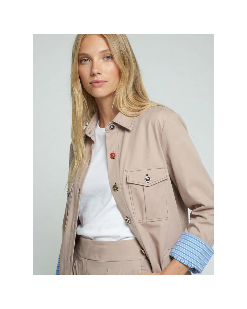 Chaqueta beis bordado espalda Vilagallo